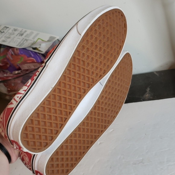 Vans Red & White Sneakers Size 8 - Picture 7 of 11